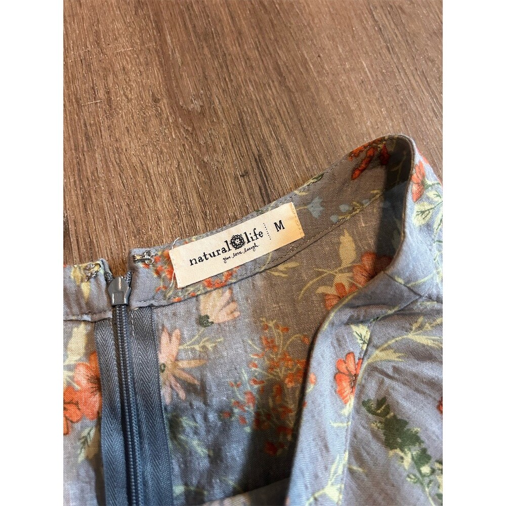 Natural Life Skirt Womens Size M Gray Blue Floral Tiered Maxi Boho Flowy - Picture 5 of 11